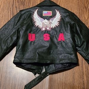 Outdoor Habitat, 4T, Black leather jacket